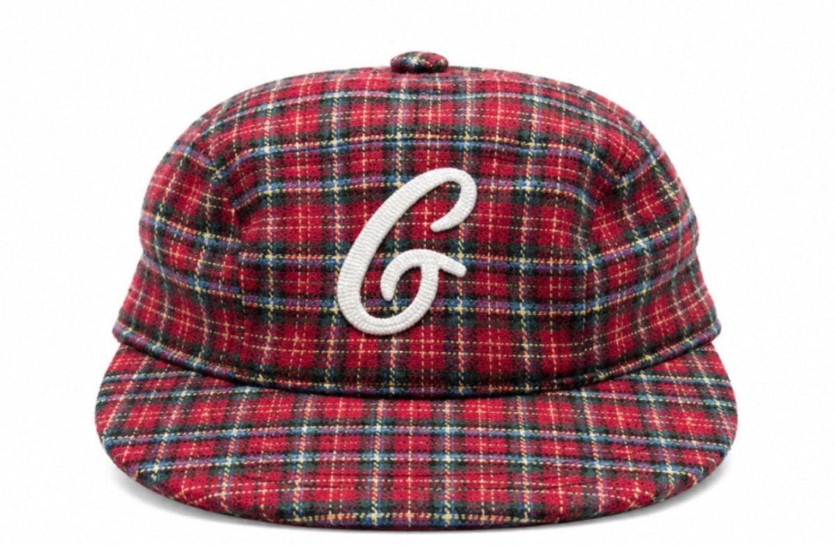 Boné Xadrez Tartan Vermelho e verde- Aba Plana